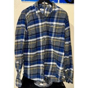 Hollister Mens Flannel Shirt X Large Long Sleeve Plaid Button Up Casual Top
